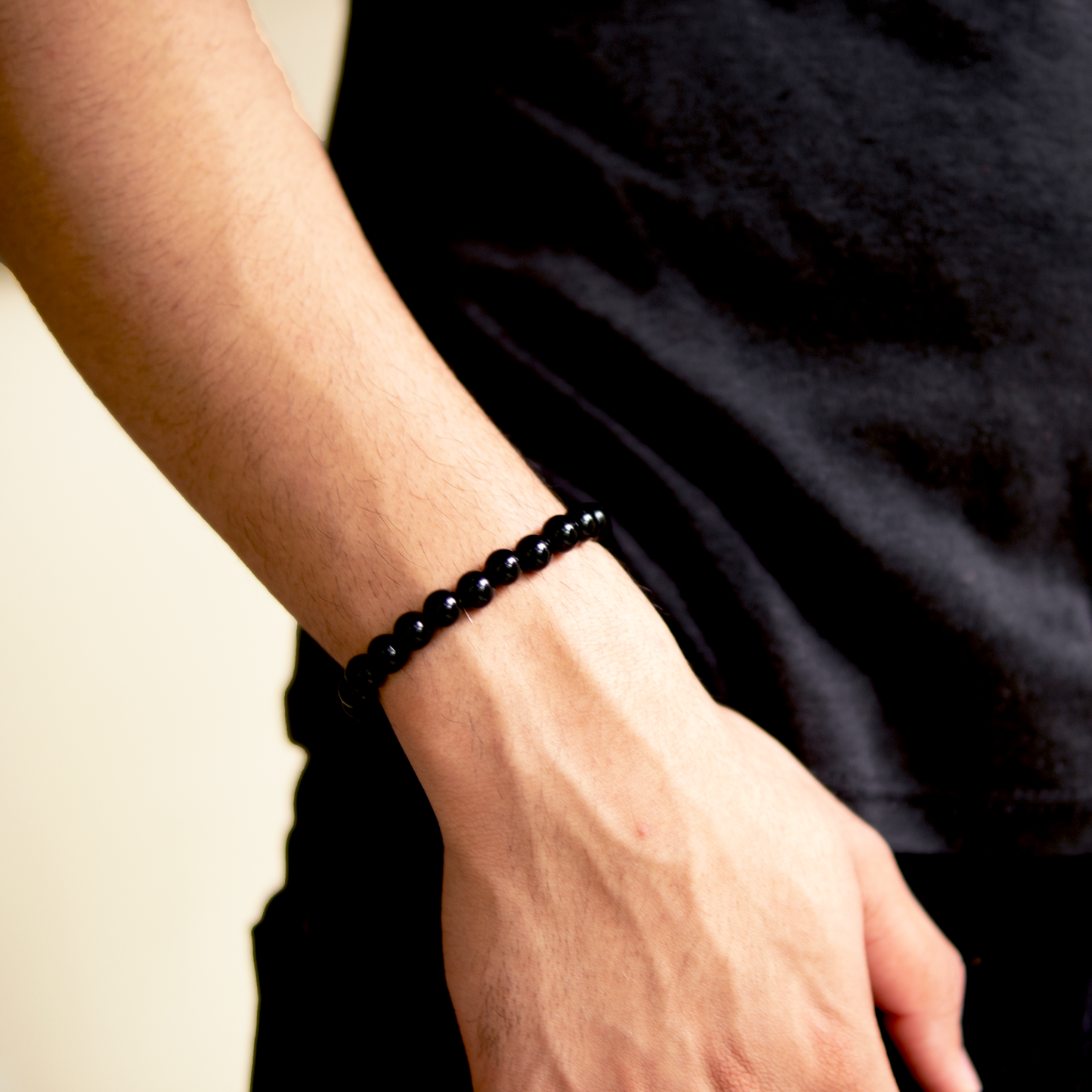 Black bead bracelet